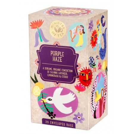 HERBATKA Z TRAWĄ CYTRYNOWĄ I LAWENDĄ (PURPLE HAZE) BIO (20 x 1,5 g) 30 g - MINISTRY OF TEA