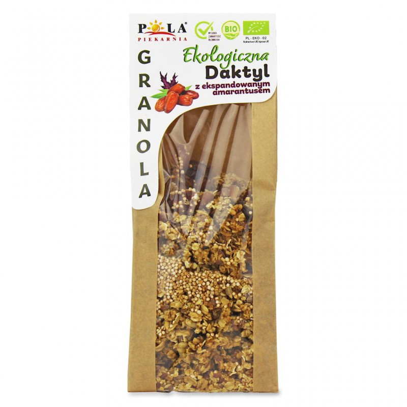 GRANOLA DAKTYL - AMARANTUS EKSPANDOWANY BEZ DODATKU CUKRÓW BIO 200 g - PIEKARNIA POLA
