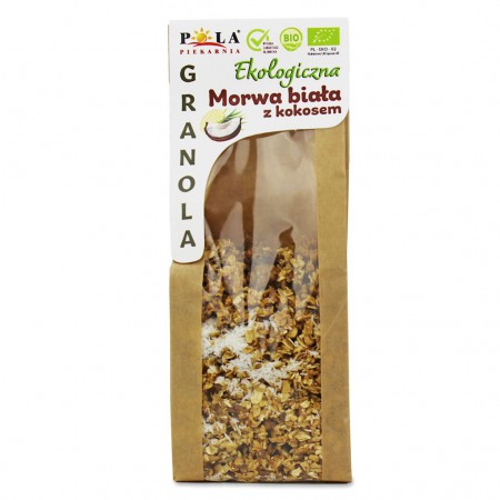 GRANOLA MORWA BIAŁA - KOKOS BEZ DODATKU CUKRÓW BIO 200 g - PIEKARNIA POLA