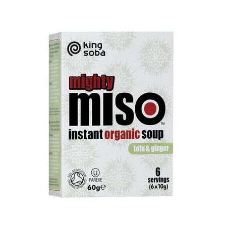 ZUPA BŁYSKAWICZNA Z CZERWONYM MISO, TOFU I IMBIREM BEZGLUTENOWA BIO (6 x 10 g) 60 g - KING SOBA