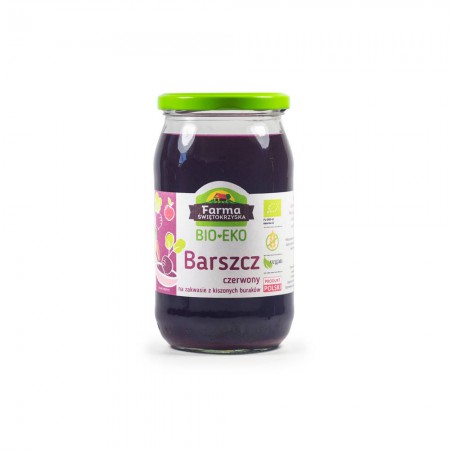 BARSZCZ CZERWONY NA ZAKWASIE Z KISZONYCH BURAKÓW BEZGLUTENOWY BIO 720 ml (SŁOIK) - FARMA ŚWIĘTOKRZYSKA