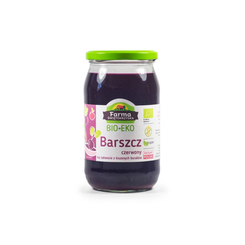 BARSZCZ CZERWONY NA ZAKWASIE Z KISZONYCH BURAKÓW BEZGLUTENOWY BIO 720 ml (SŁOIK) - FARMA ŚWIĘTOKRZYSKA