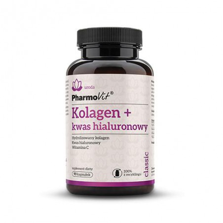 KOLAGEN + KWAS HIALURONOWY BEZGLUTENOWY 90 KAPSUŁEK 57,15 g - PHARMOVIT (CLASSIC)