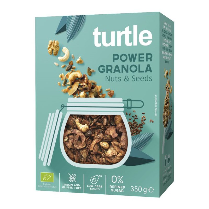 GRANOLA ORZECHY - NASIONA BEZGLUTENOWA BIO 350 g - TURTLE