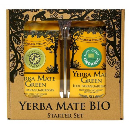 ZESTAW YERBA MATE BIO 50 g, YERBA MATE LIMAO BIO 50 g, BOMBILLA  - ORGANIC MATE GREEN