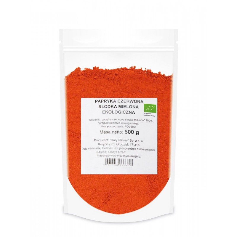 PAPRYKA CZERWONA SŁODKA MIELONA BIO 500 g - HORECA (DARY NATURY)