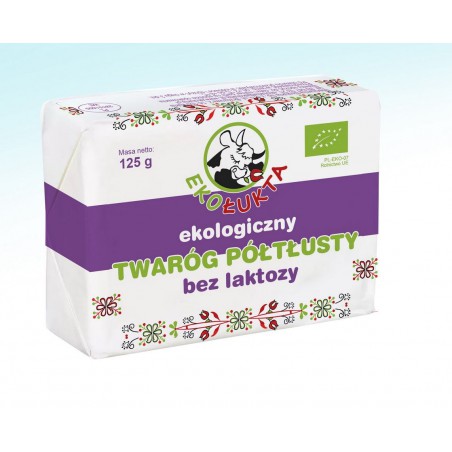 TWARÓG PÓŁTŁUSTY BEZ LAKTOZY BIO 125 g - EKO ŁUKTA