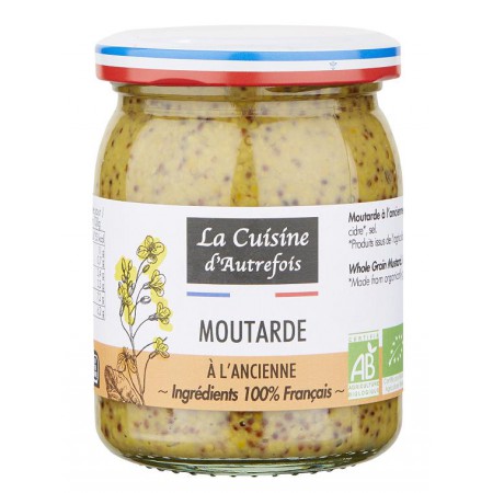 MUSZTARDA STAROFRANCUSKA L'ANCIENNE BIO 210 g -  LA CUISINE D AUTREFOIS