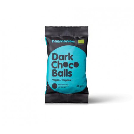 KULKI RYŻOWE W GORZKIEJ CZEKOLADZIE BIO 50 g - HARMONICA