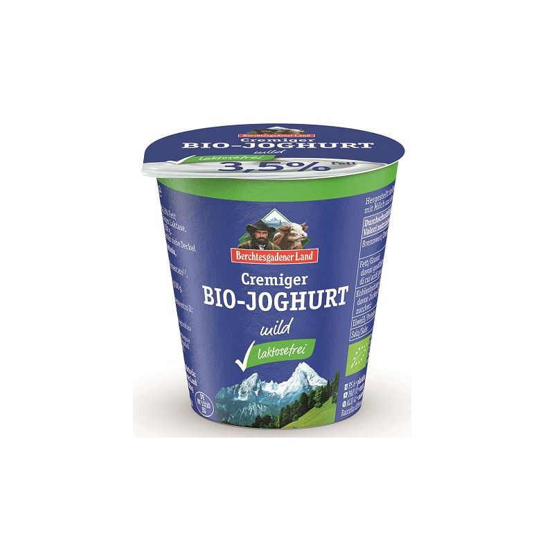 JOGURT NATURALNY O OBNIŻONEJ ZAWARTOŚCI LAKTOZY 3,5 % TŁUSZCZU BIO 150 g - BERCHTESGADENER LAND