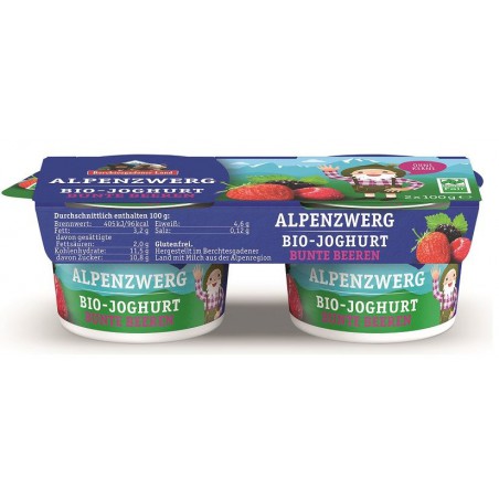 JOGURT OWOCE LEŚNE (3,9 % TŁUSZCZU W MLEKU) BEZGLUTENOWY BIO (2 x 100 g) 200 g - BERCHTESGADENER LAND