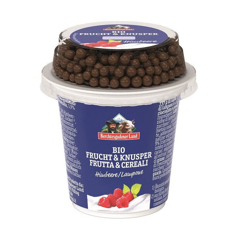 JOGURT MALINOWY Z KULKAMI CZEKOLADOWYMI BIO 150 g - BERCHTESGADENER LAND