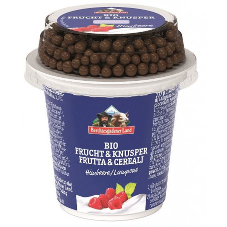 JOGURT MALINOWY Z KULKAMI CZEKOLADOWYMI BIO 150 g - BERCHTESGADENER LAND