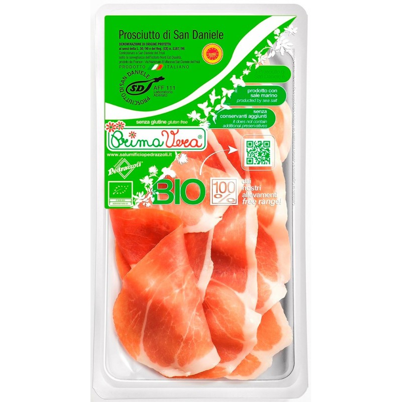 SZYNKA PROSCIUTTO DI SAN DANIELE D.O.P. PLASTRY BEZGLUTENOWA BIO 60 g - PRIMAVERA