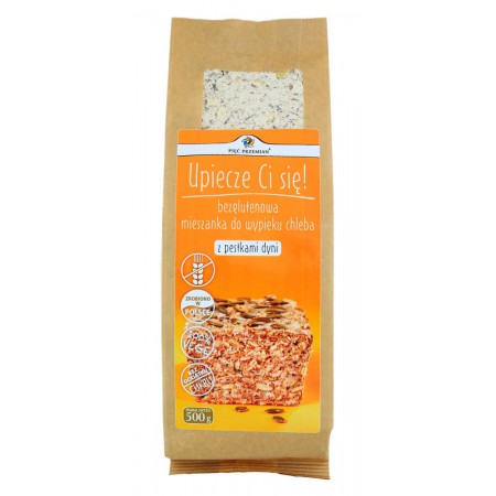 MIESZANKA DO WYPIEKU CHLEBA Z PESTKAMI DYNI BEZGLUTENOWA 500 g - PIĘĆ PRZEMIAN