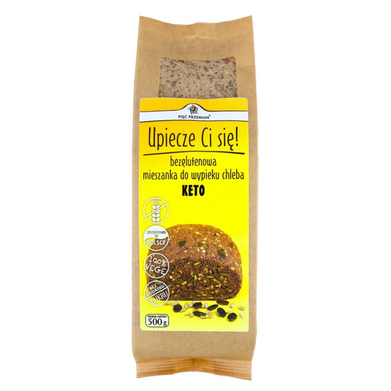 MIESZANKA DO WYPIEKU CHLEBA BEZGLUTENOWA (KETO) 500 g - PIĘĆ PRZEMIAN