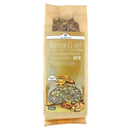 MIESZANKA DO WYPIEKU CHLEBA Z ORZECHAMI WŁOSKIMI BEZGLUTENOWA (KETO) 500 g - PIĘĆ PRZEMIAN