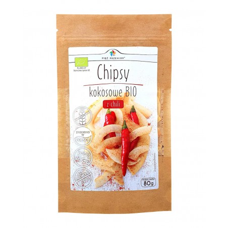 CHIPSY KOKOSOWE Z CHILI BEZGLUTENOWE BIO 80 g - PIĘĆ PRZEMIAN