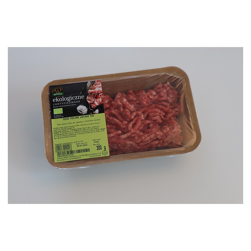 MIĘSO MIELONE WOŁOWE BIO 300 g - WASĄG (NA ZAMÓWIENIE)