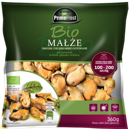 MAŁŻE GOTOWANE BEZ MUSZLI MROŻONE BIO 360 g - PRIMEFROST
