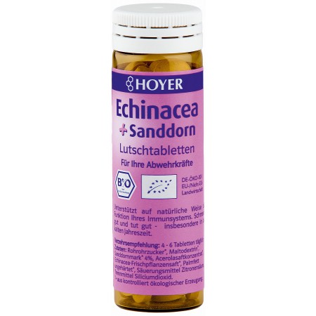 TABLETKI DO SSANIA ECHINACEA + ROKITNIK BIO 30 g (60 sztuk) - HOYER