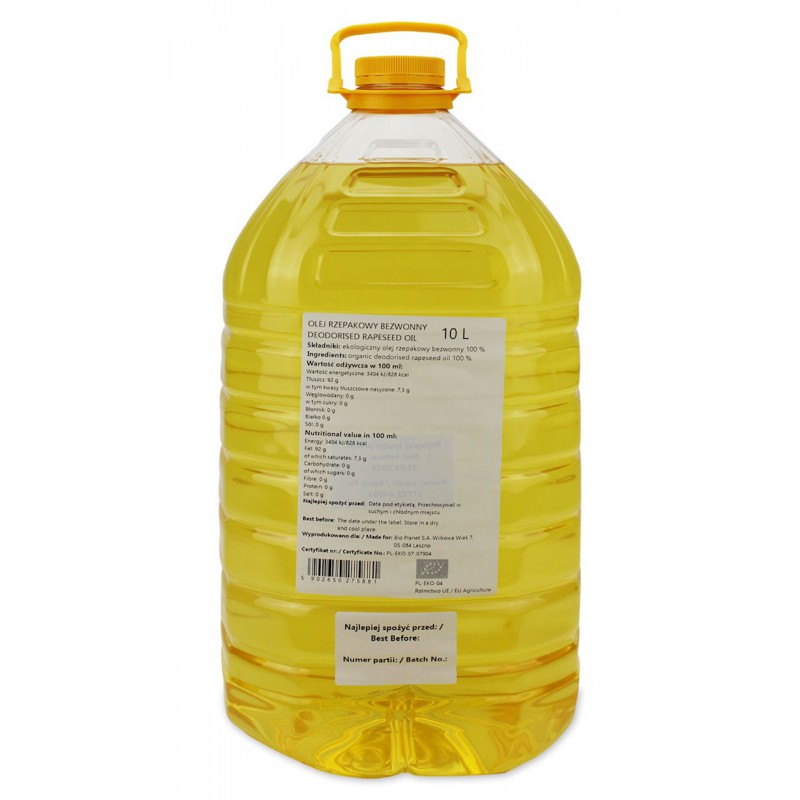 OLEJ RZEPAKOWY DO GOTOWANIA I SMAŻENIA BIO 10 L - HORECA