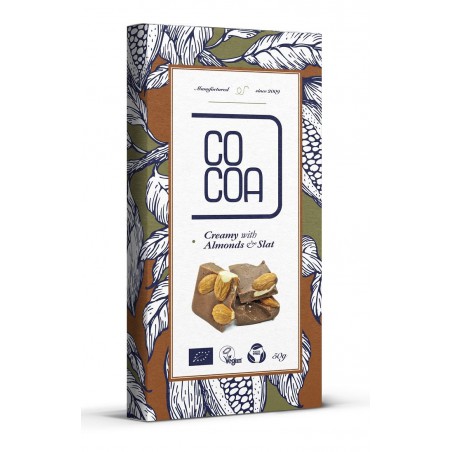 CZEKOLADA CREAMY Z MIGDAŁAMI I SOLĄ BIO 50 g - COCOA