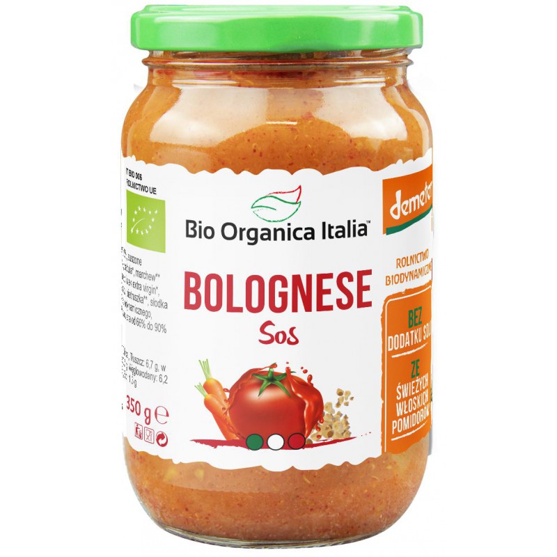 SOS WEGAŃSKI BOLOGNESE DEMETER BIO 350 g - BIO ORGANICA ITALIA