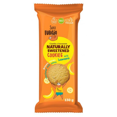 CIASTKA BANANOWE SŁODZONE AGAWĄ BIO 130 g - ME GUSTO (SUPER FUDGIO)