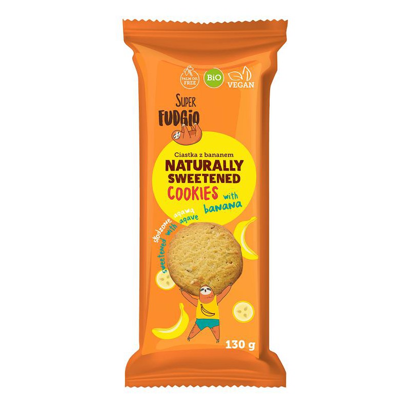CIASTKA BANANOWE SŁODZONE AGAWĄ BIO 130 g - ME GUSTO (SUPER FUDGIO)