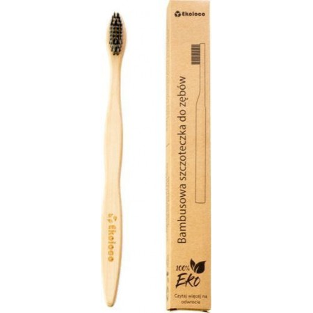 SZCZOTECZKA DO ZĘBÓW BAMBUSOWA Z WĘGLEM AKTYWNYM MIĘKKA  - EKOLOCO