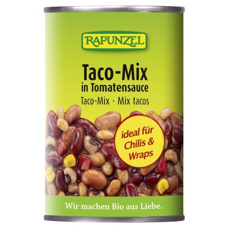 MIESZANKA WARZYW DO TACO W SOSIE POMIDOROWYM BIO 400 g (PUSZKA) - RAPUNZEL