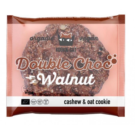 CIASTKO WEGAŃSKIE Z CZEKOLADĄ I ORZECHAMI WŁOSKIMI BEZGLUTENOWE BIO 50 g - KOOKIE CAT