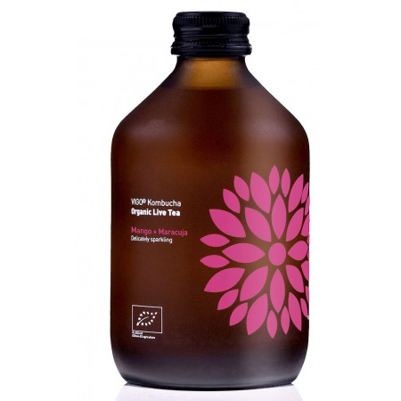 KOMBUCHA Z MANGO I MARAKUJĄ BEZGLUTENOWA BIO 330 ml - VIGO