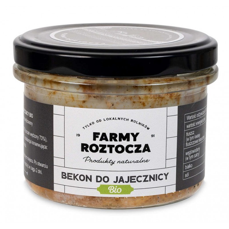 BEKON DO JAJECZNICY BIO 180 g (SŁOIK) - FARMY ROZTOCZA