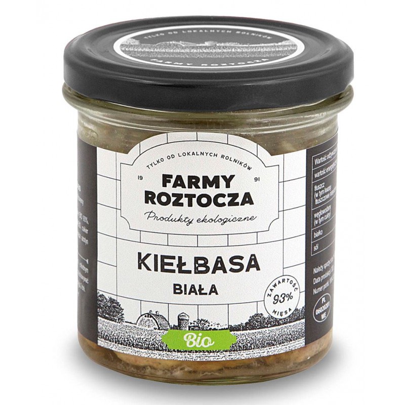 KIEŁBASA BIAŁA BIO 250 g (SŁOIK) -  FARMY ROZTOCZA