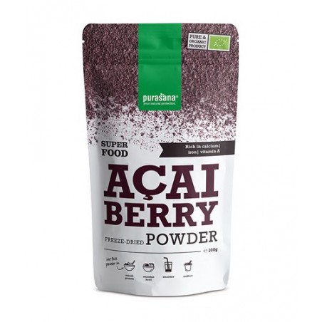 JAGODY ACAI LIOFILIZOWANE SPROSZKOWANE BEZGLUTENOWE BIO 100 g - PURASANA