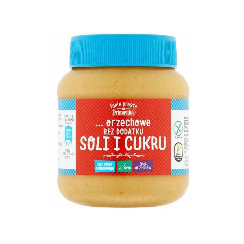 Masło orzechowe bez soli i cukru 350 g