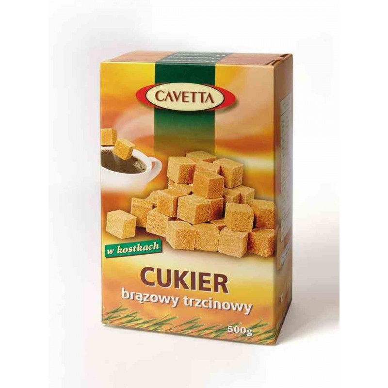 Cukier brązowy trzcinowy w kostkach Cavetta 500 g