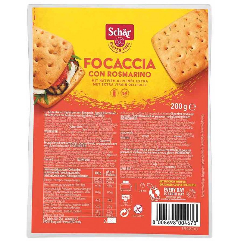 Focaccia z rozmarynem BEZGL. 200 g