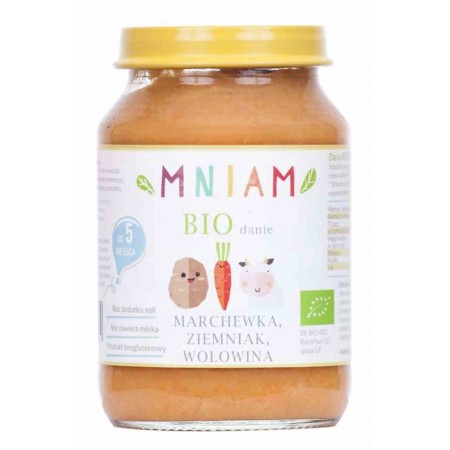 Danie marchewka-ziemniak-wołowina od 5 miesiąca BIO 190 g MNIAM