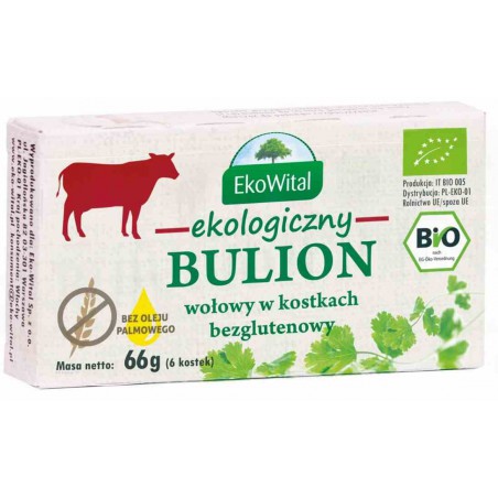 Bulion wołowy w kostkach bez oleju palmowego BEZGL. BIO 66 g