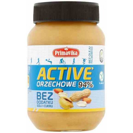 Masło orzechowe active bez dodatku soli i cukru 470 g