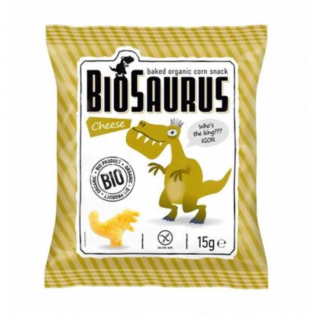 Chrupki kukurydziane Dinozaury o smaku serowym BEZGL. BIO 15 g BioSaurus