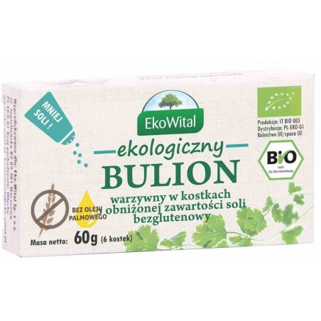 Bulion warzywny w kostkach o obniżonej zawartości soli bez oleju palmowego BEZG. BIO 60 g