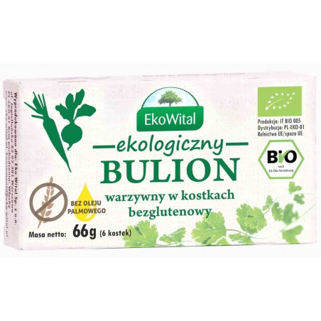 Bulion warzywny w kostkach bez drożdży, bez oleju palmowego BEZGL. BIO 60 g