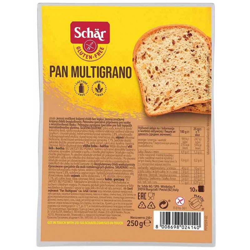 Pan Multigrano- chleb wieloziarnisty BEZGL. 250 g