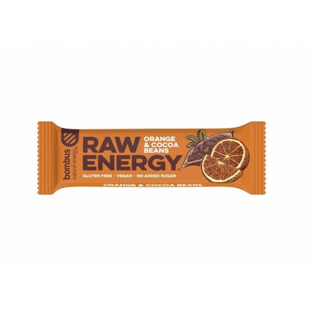 Baton RAW ENERGY pomarańcz-ziarna kakao BEZGL. 50 g