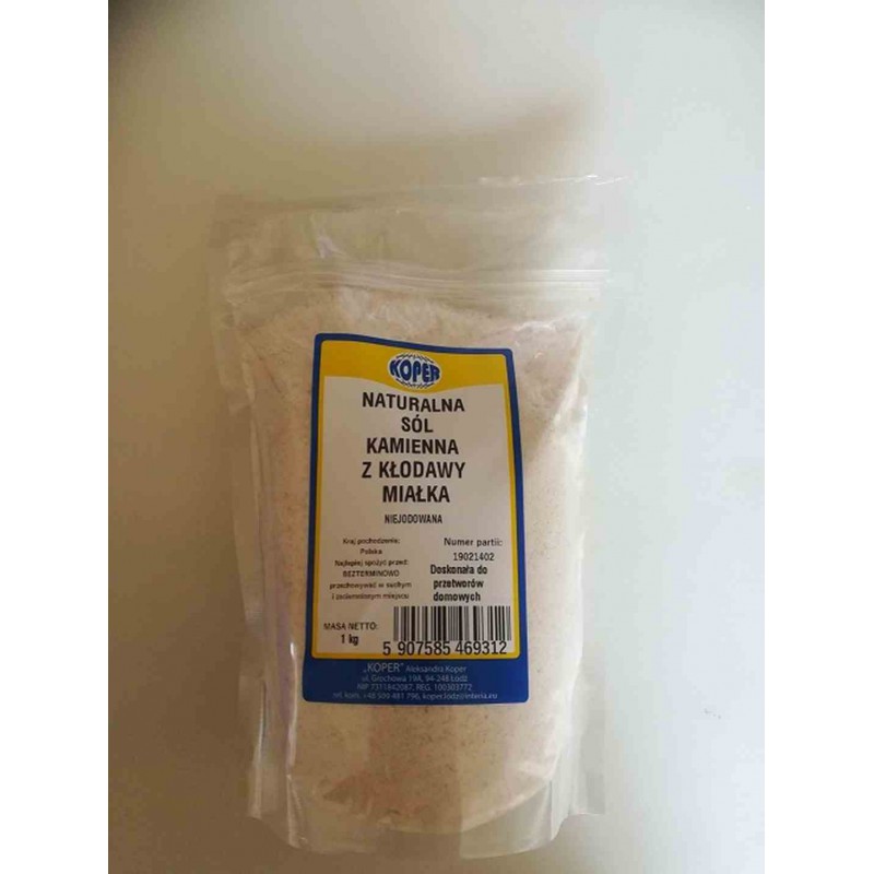 Sól naturalna kamienna z Kłodawy miałka 1 kg