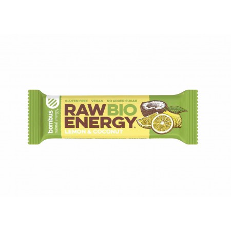 Baton RAW ENERGY BIO cytryna-kokos BEZGL. BIO 50 g